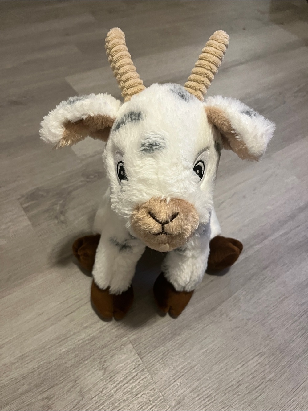 Cute Plush Goat Toy - White and Brown Kids Stuffed Animal